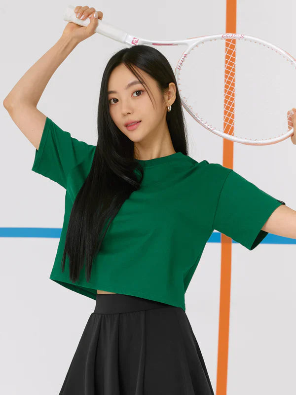 Cool Touch Basic Cropped T-shirts