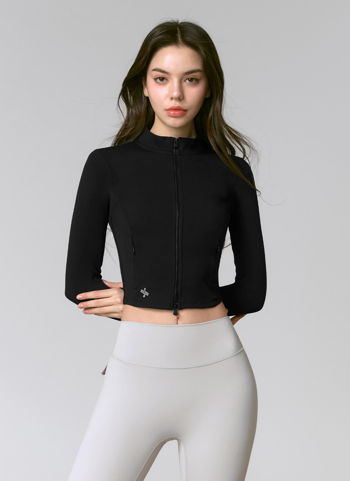 [Only New Member]Slim Fit Crop Zip-up Jacket