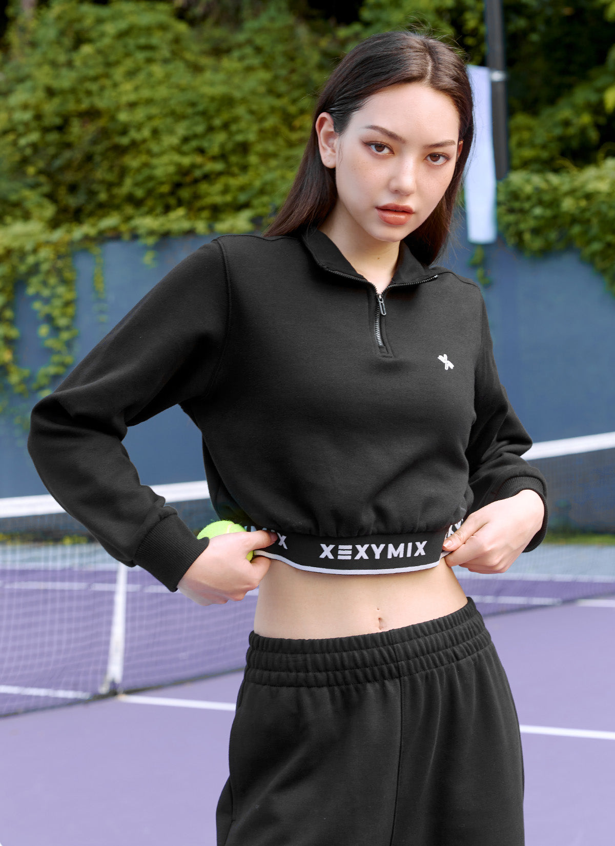 Logo Point Warm Crop Sweatshirt