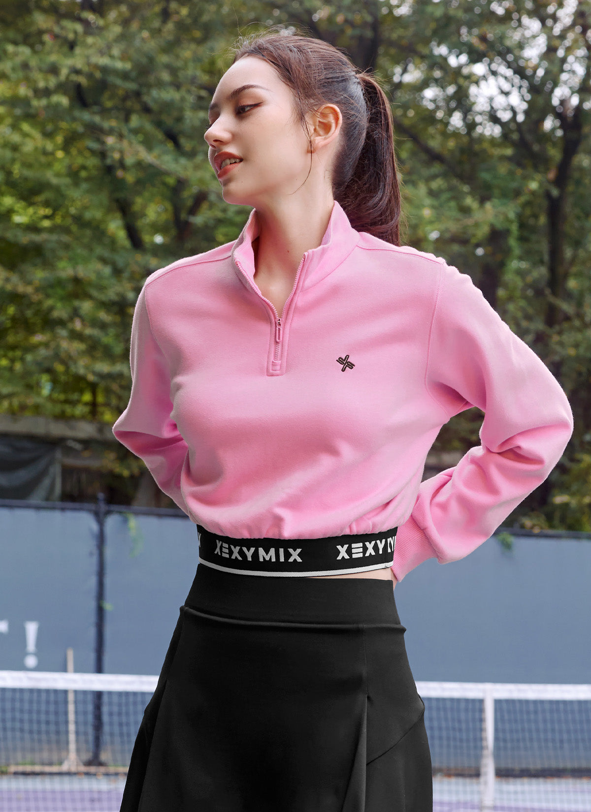 Logo Point Warm Crop Sweatshirt