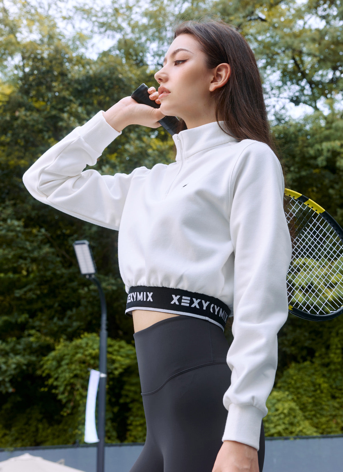 Logo Point Warm Crop Sweatshirt