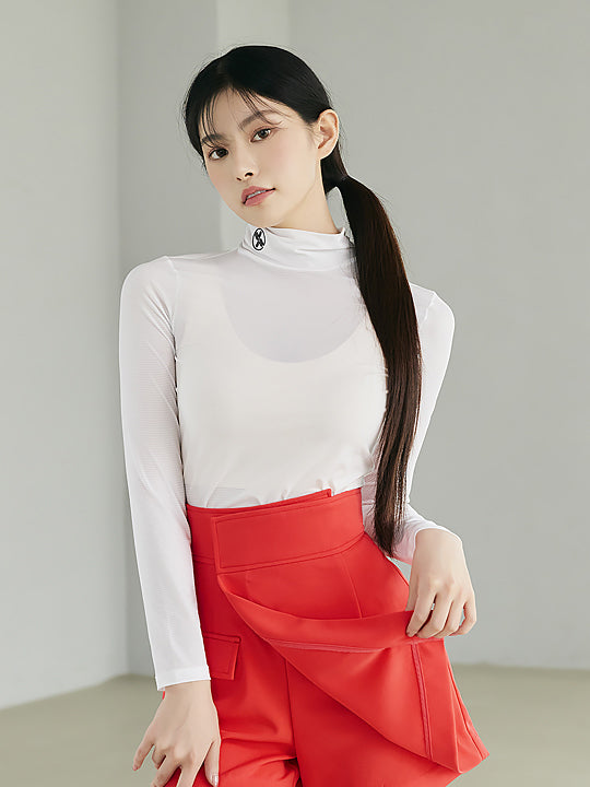 Mock Neck Shirring Base Layer