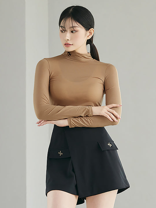 Mock Neck Shirring Base Layer