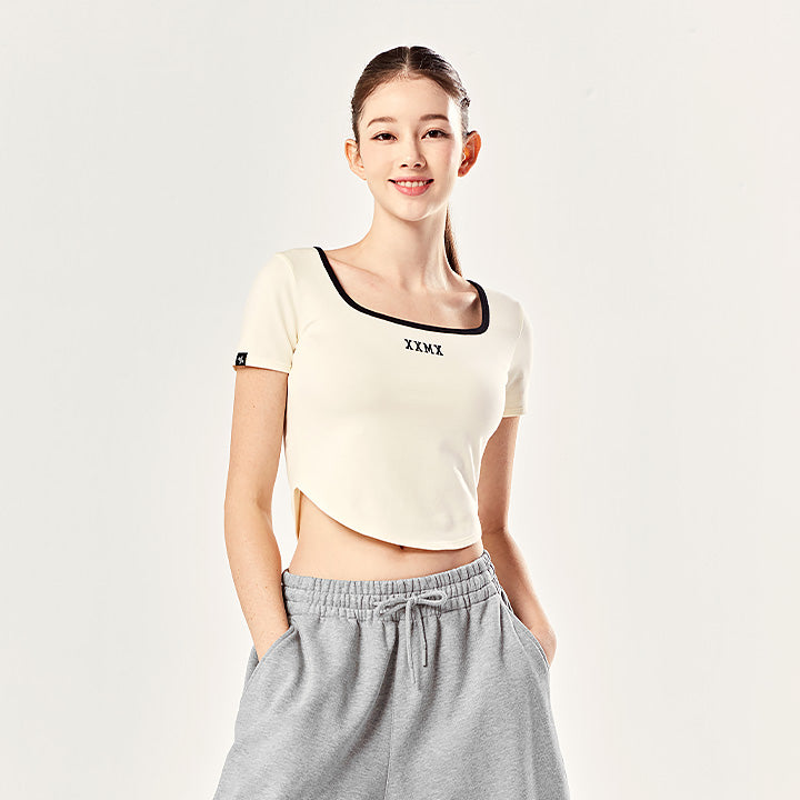 Kelly Square Neck Crop Short Sleeve