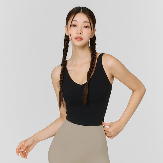 Black Label Signature V-neck Crop Top