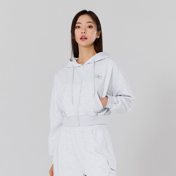 Warm Cotton Crop Hood Zip-up