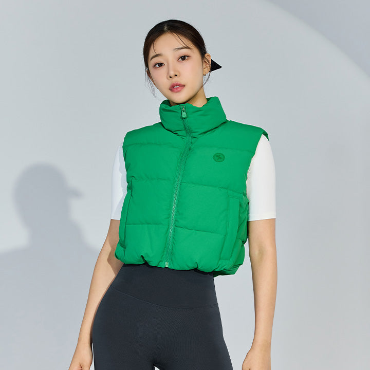 High Neck Crop Padding Vest