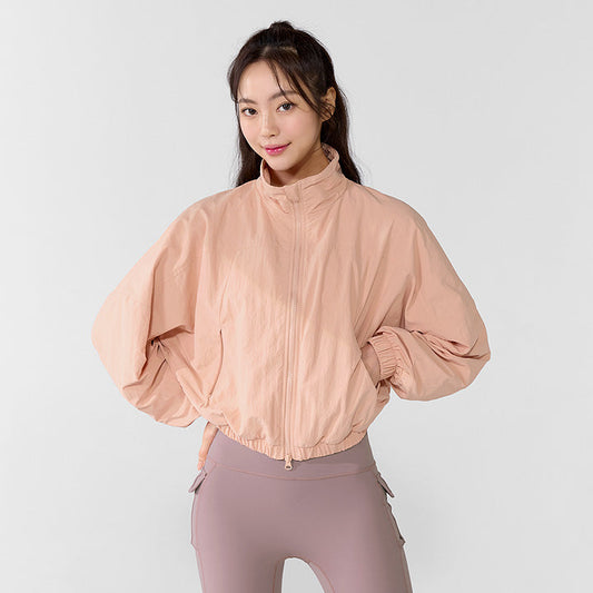 High Neck Dolman Crop Windbreaker