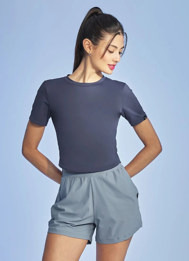 [2 FOR]Ice Feather Cropped Short Sleeve