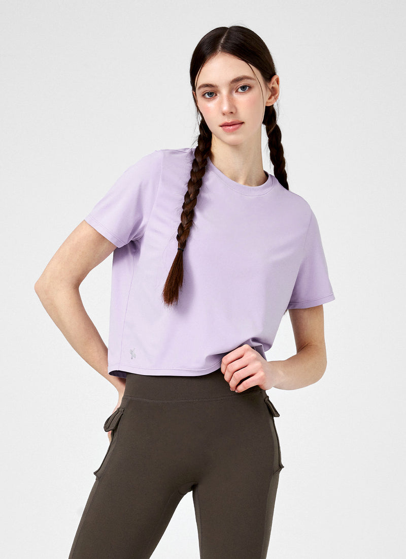 [2 FOR] Ice Feather Over Fit T-Shirt & Ice Feather Light 2.0 Cropped Short Sleeve