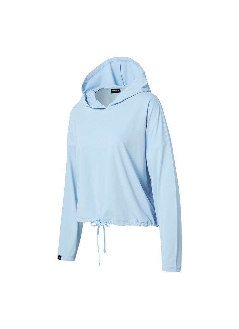 Daily Feather String Crop Hoodie