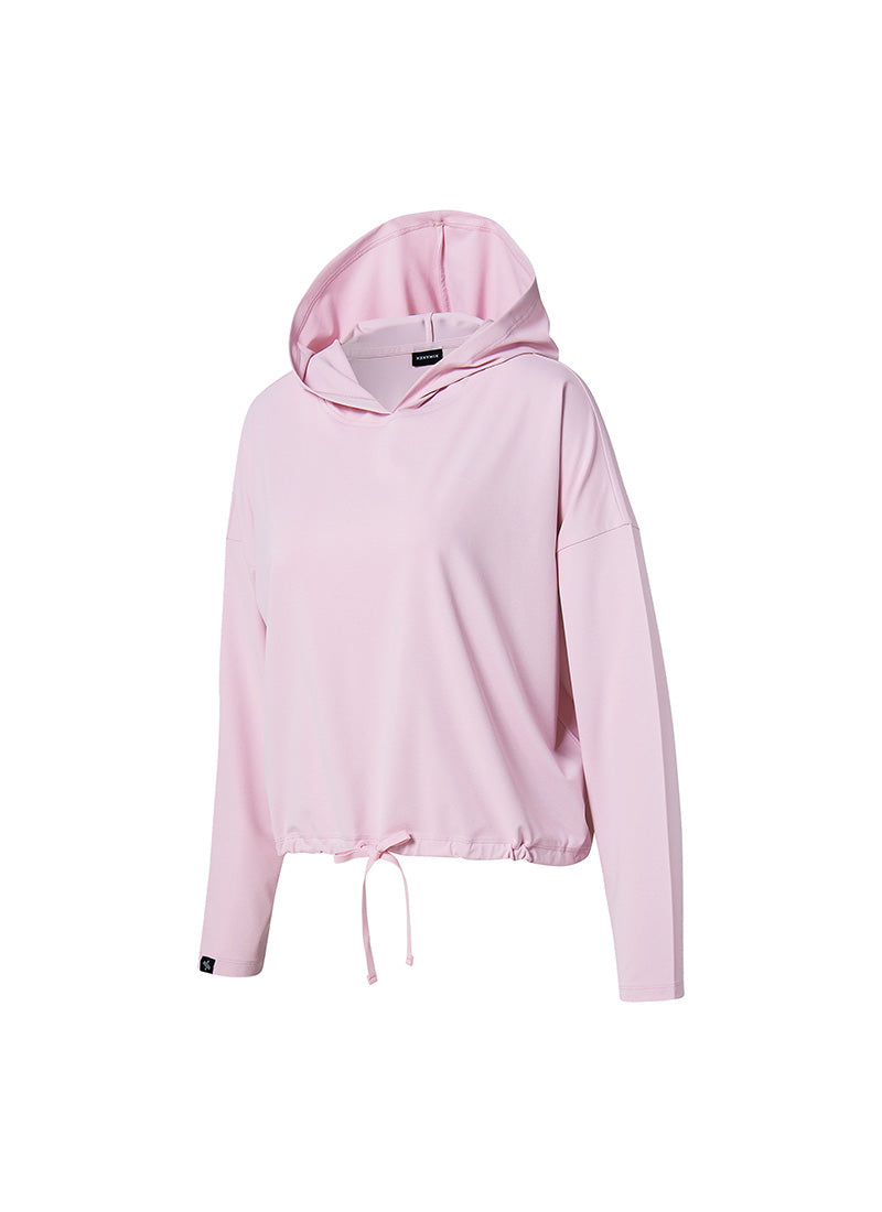 Daily Feather String Crop Hoodie