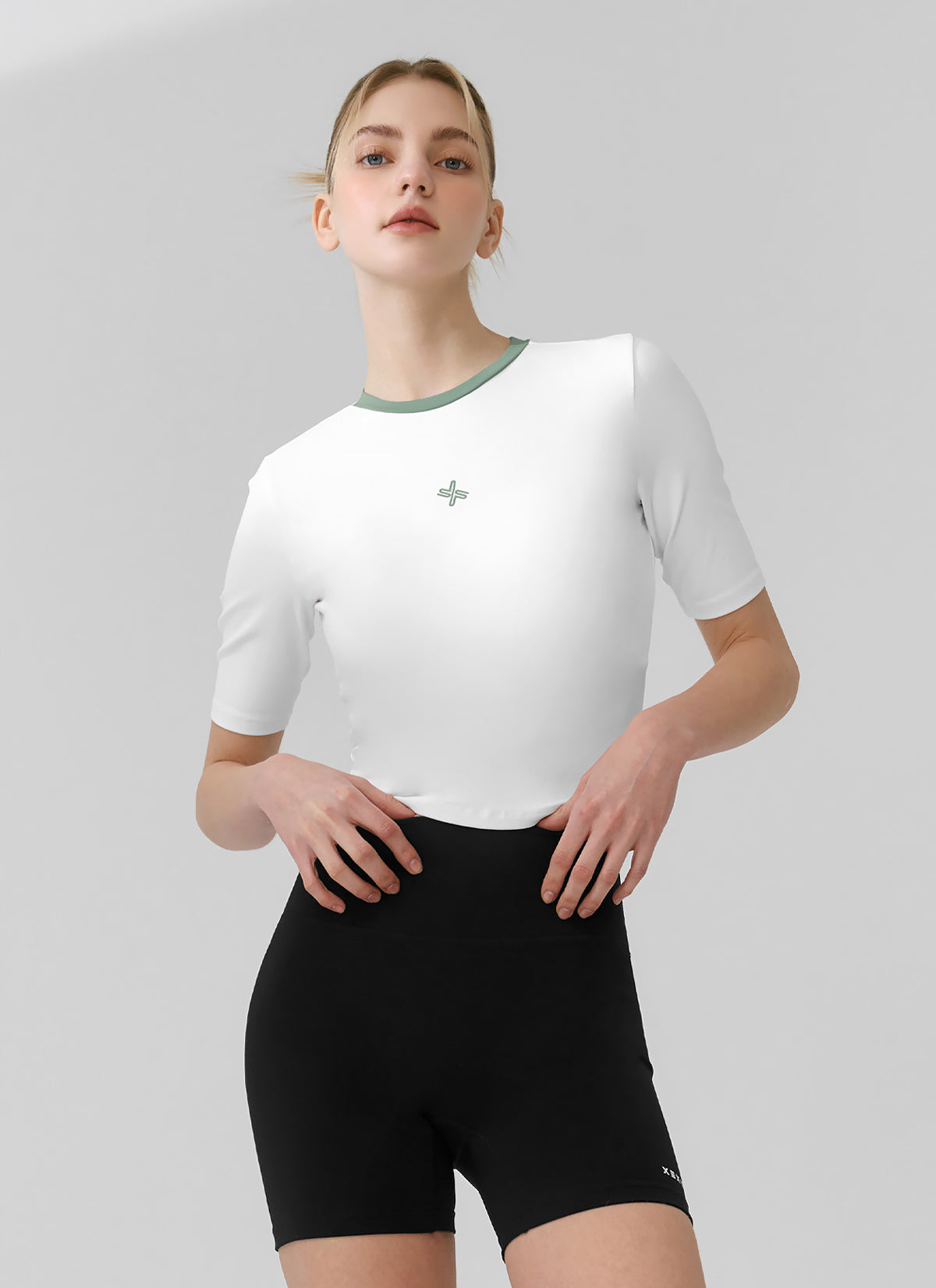 Sporty Logo Color Block Crop Top