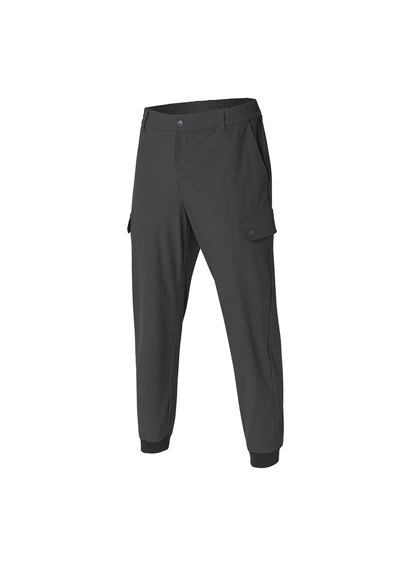 Seersucker Stretch Cargo Jogger Pants