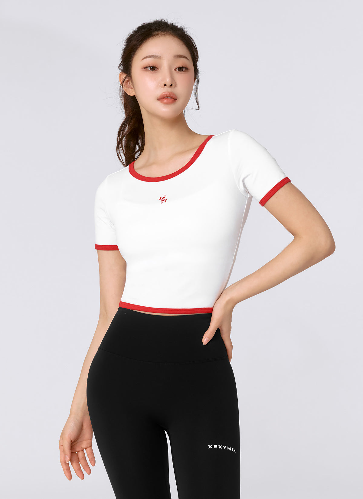 Soft Logo Color Block Crop Top