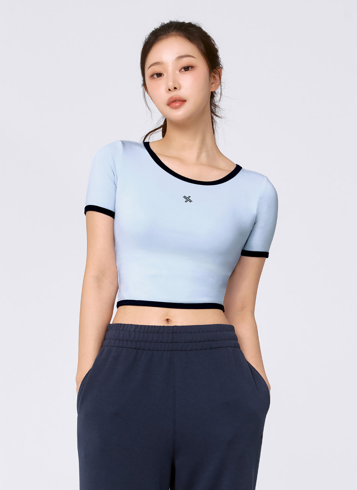 Soft Logo Color Block Crop Top