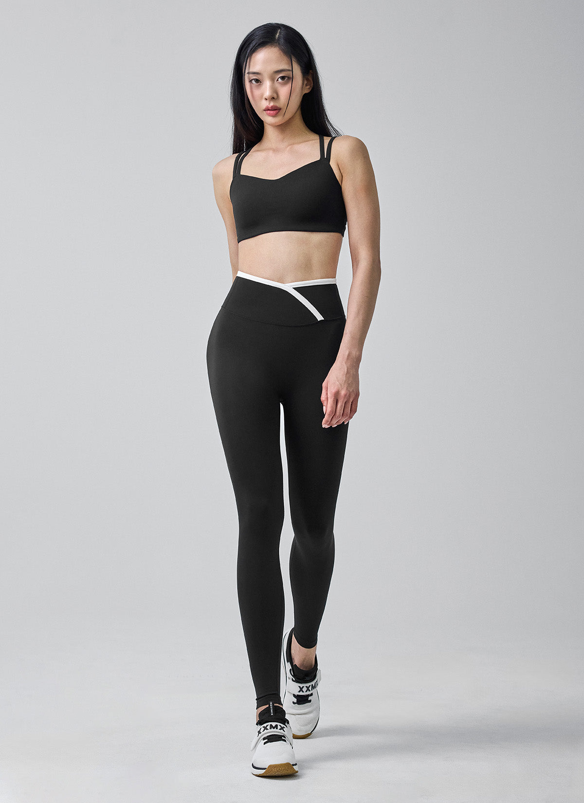 Overlapped Contrast Line Leggings