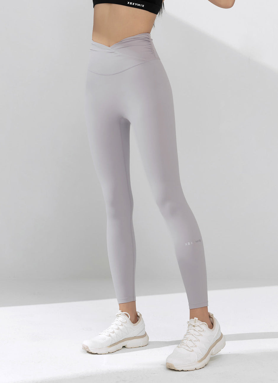Shirring leggings / Beige Black x Black main image 1
