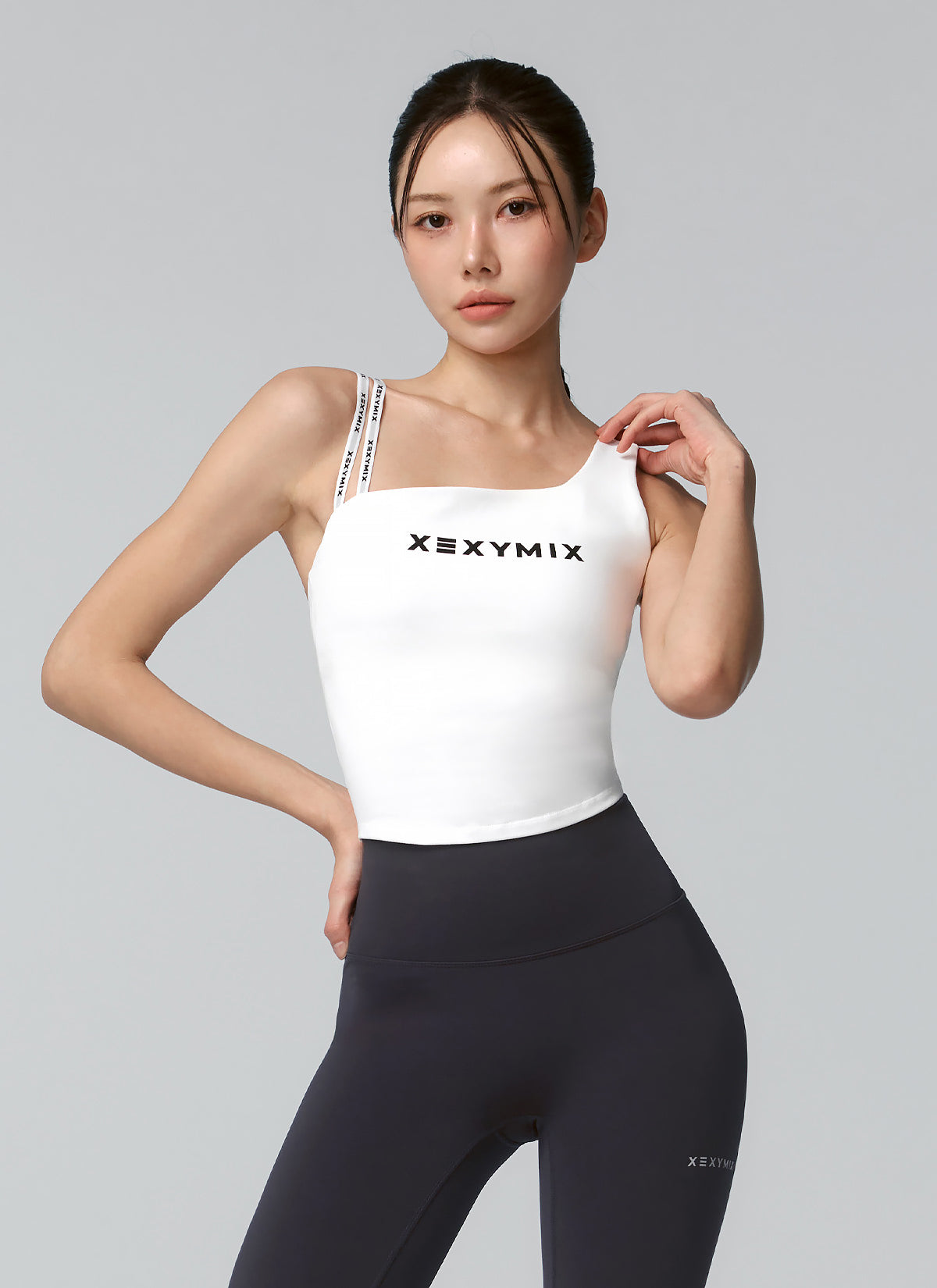 Unbalanced Logo Banding Crop Top