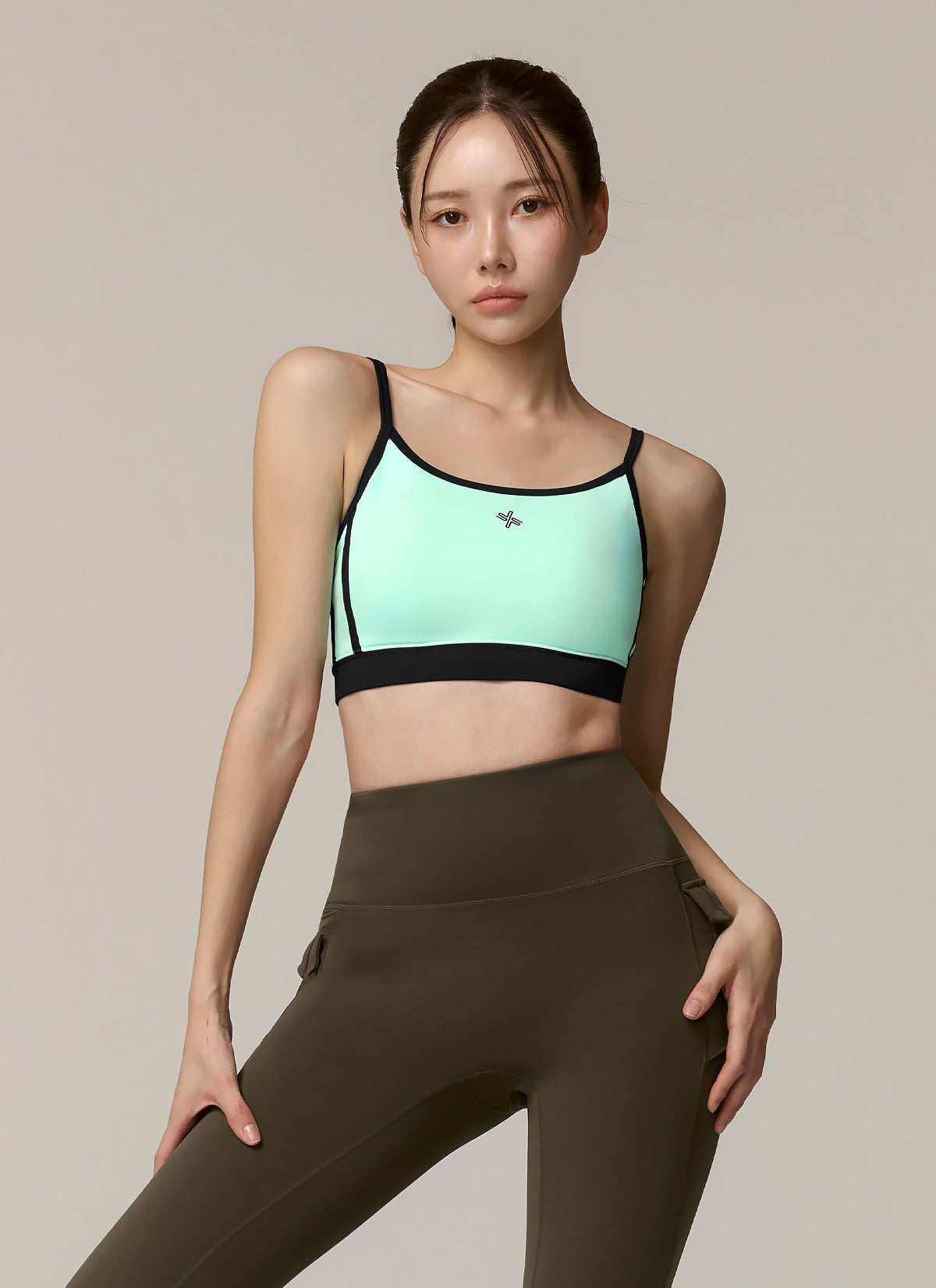 Double Line Color Block Bra Top