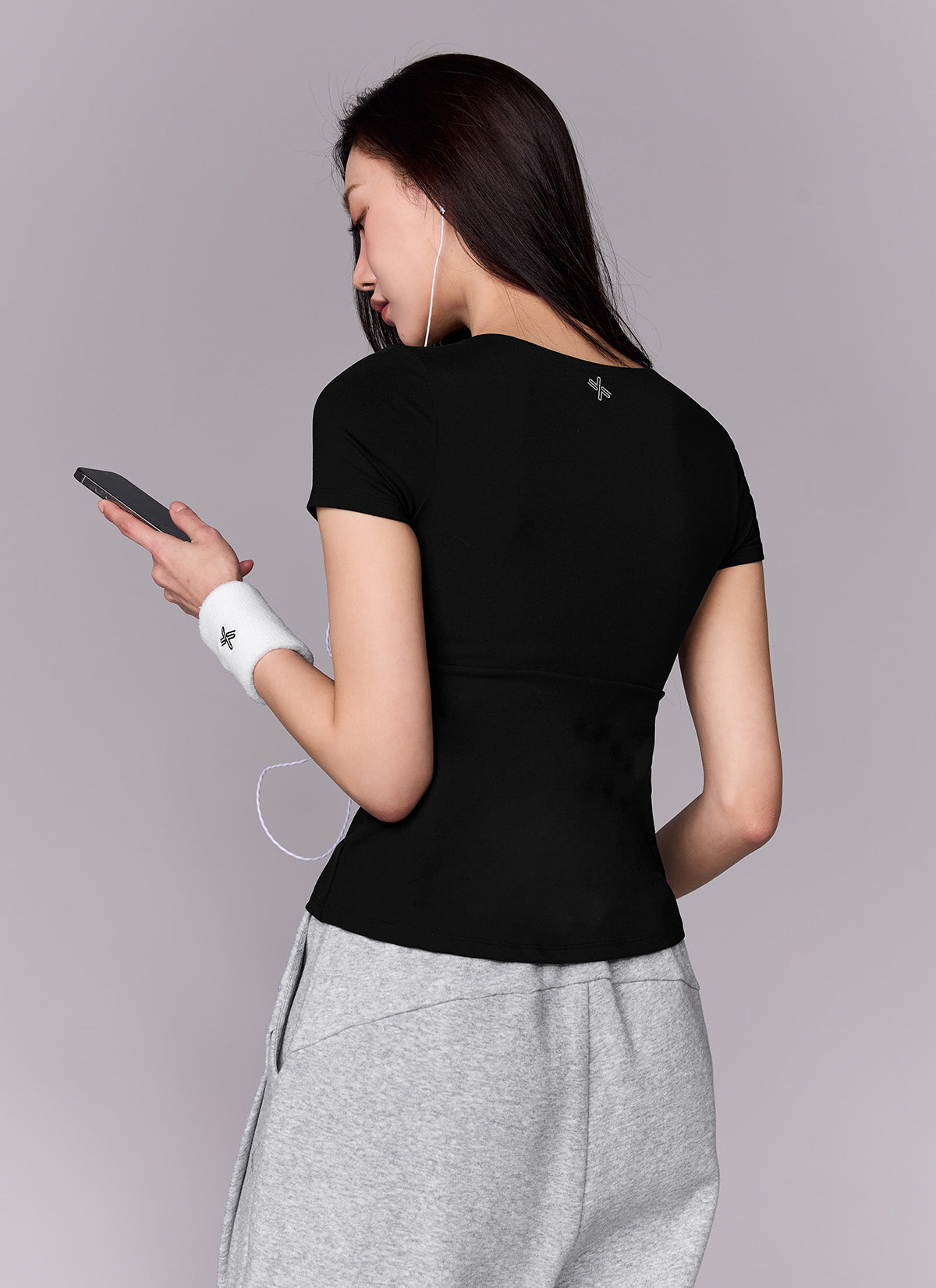 Flare Square Neck Inpad Short Sleeve