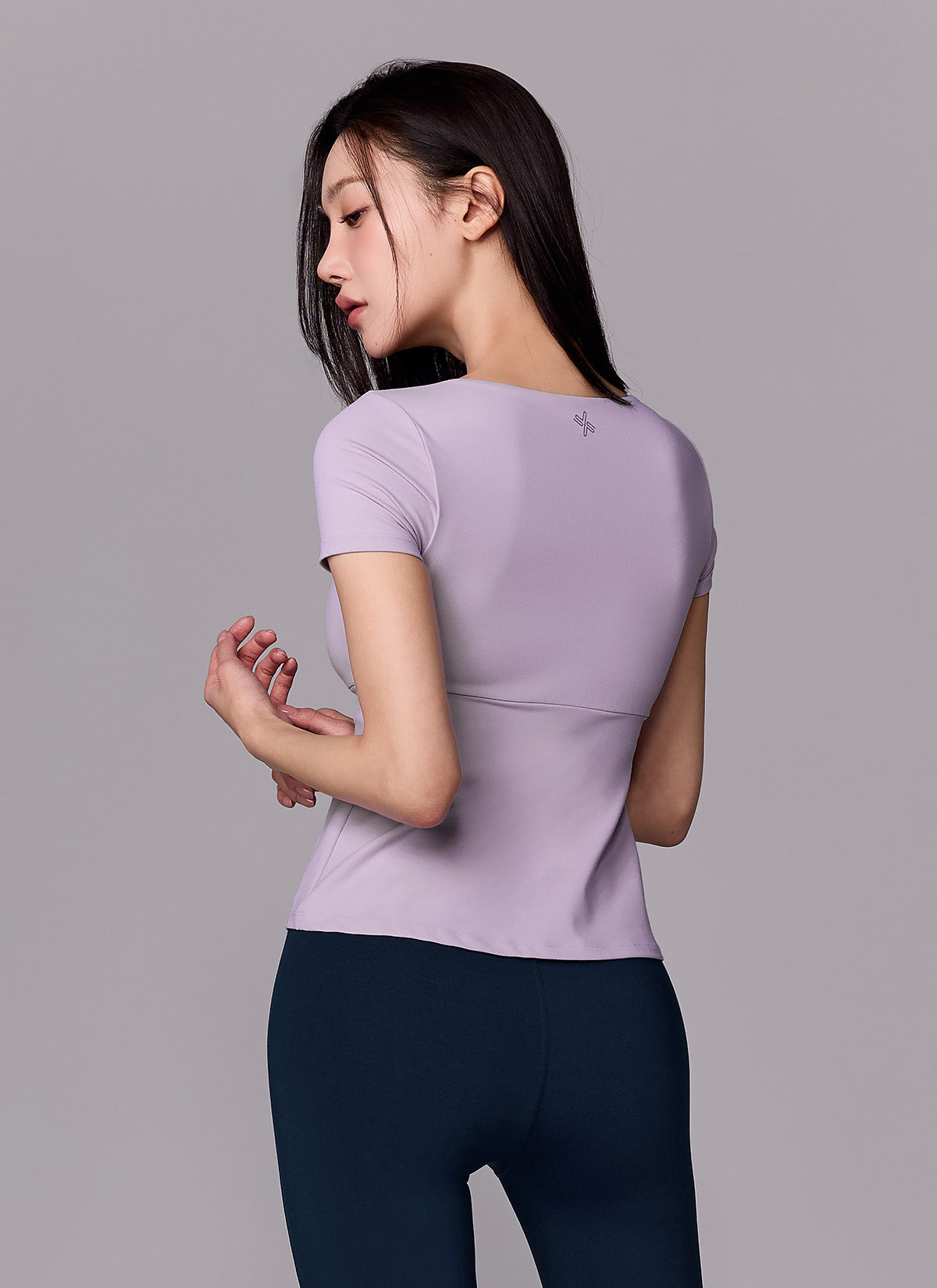 Flare Square Neck Inpad Short Sleeve