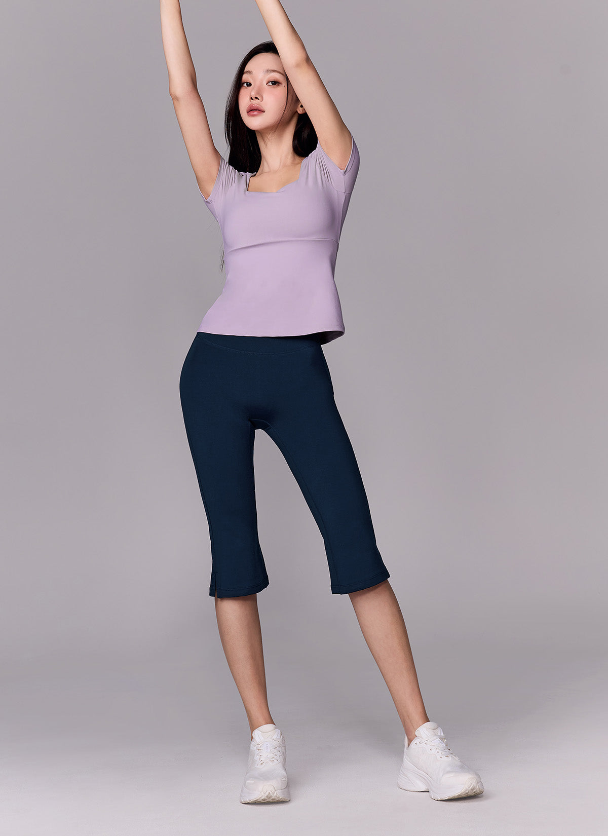 Flare Square Neck Inpad Short Sleeve