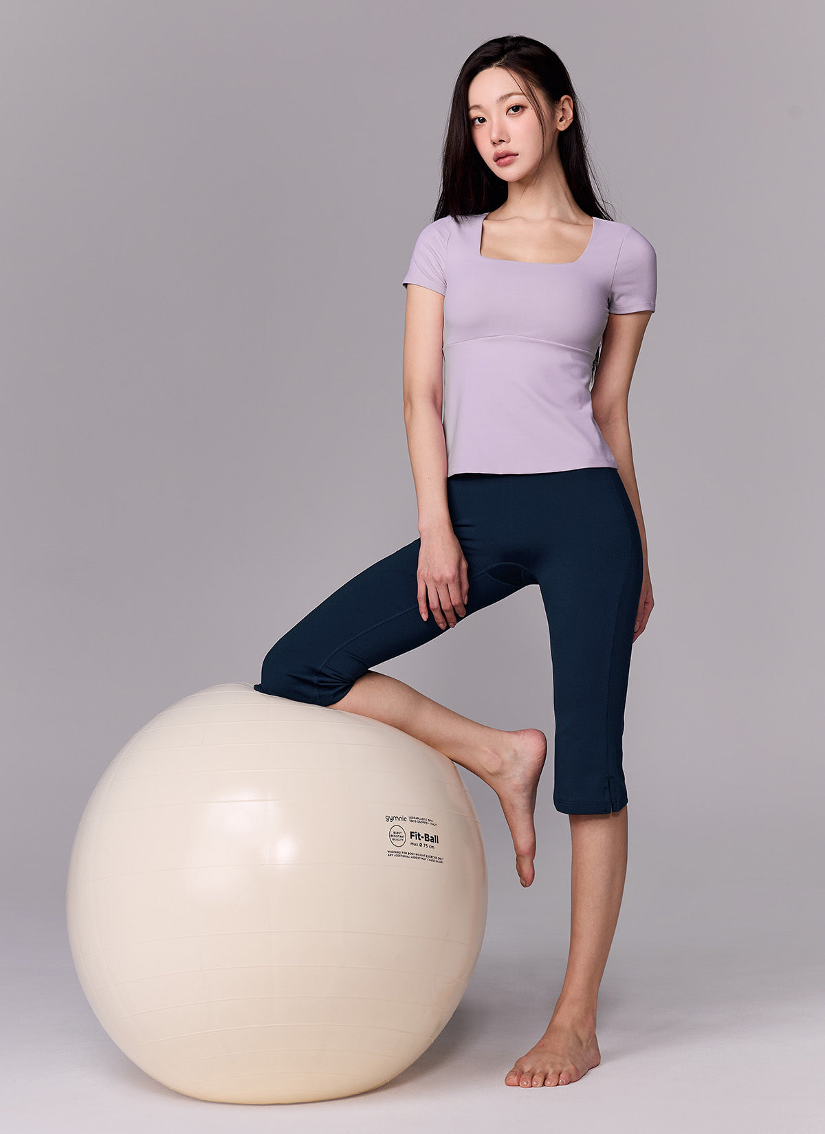 Flare Square Neck Inpad Short Sleeve