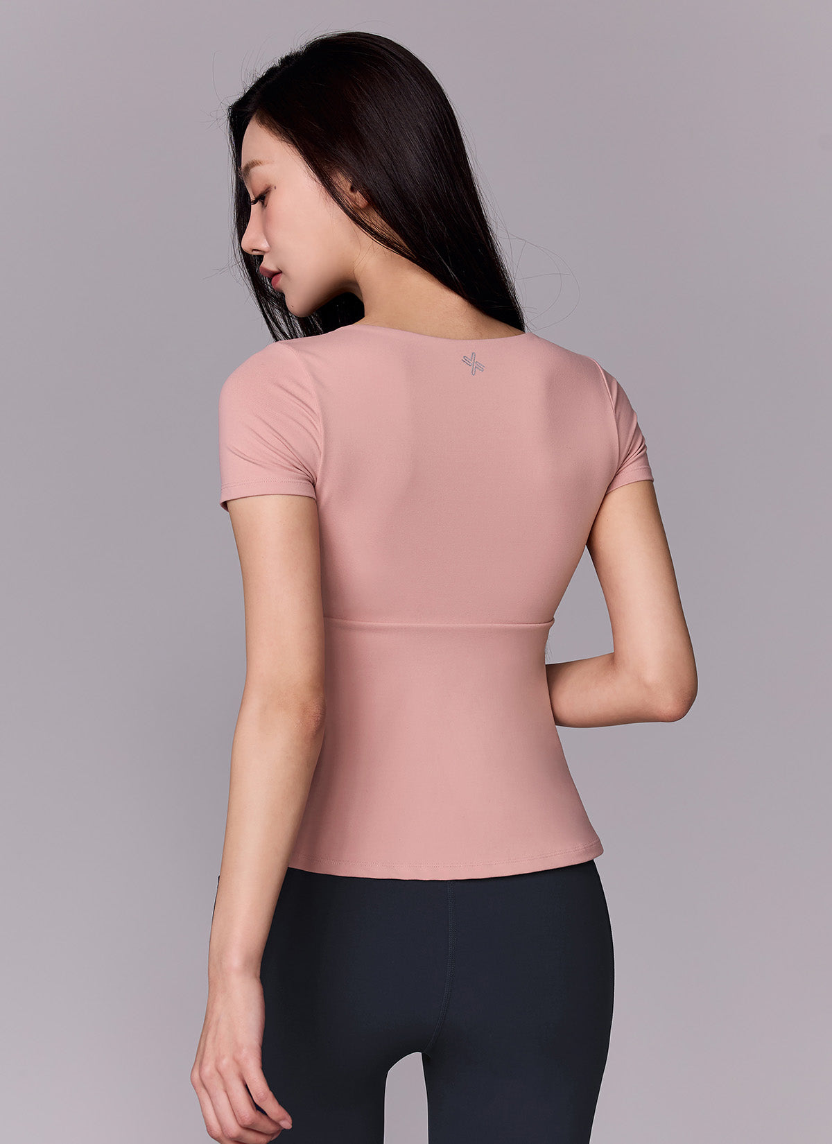 Flare Square Neck Inpad Short Sleeve