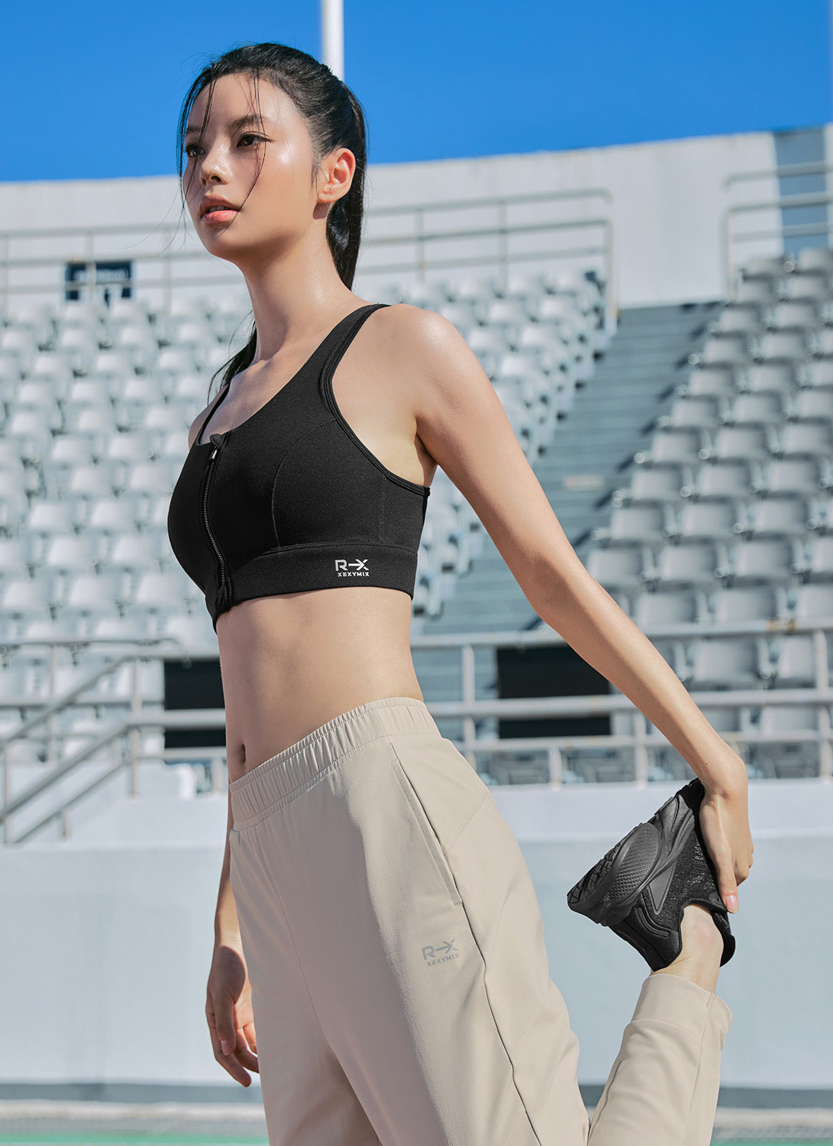 RX Black Label Power Rise High Support Zip-Up Bra