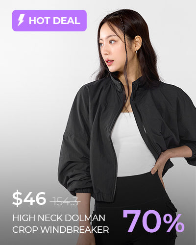 High Neck Dolman Crop Windbreaker