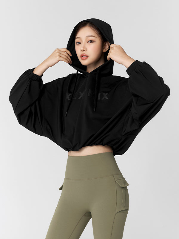 High Tension Loose Fit Crop Hoodie