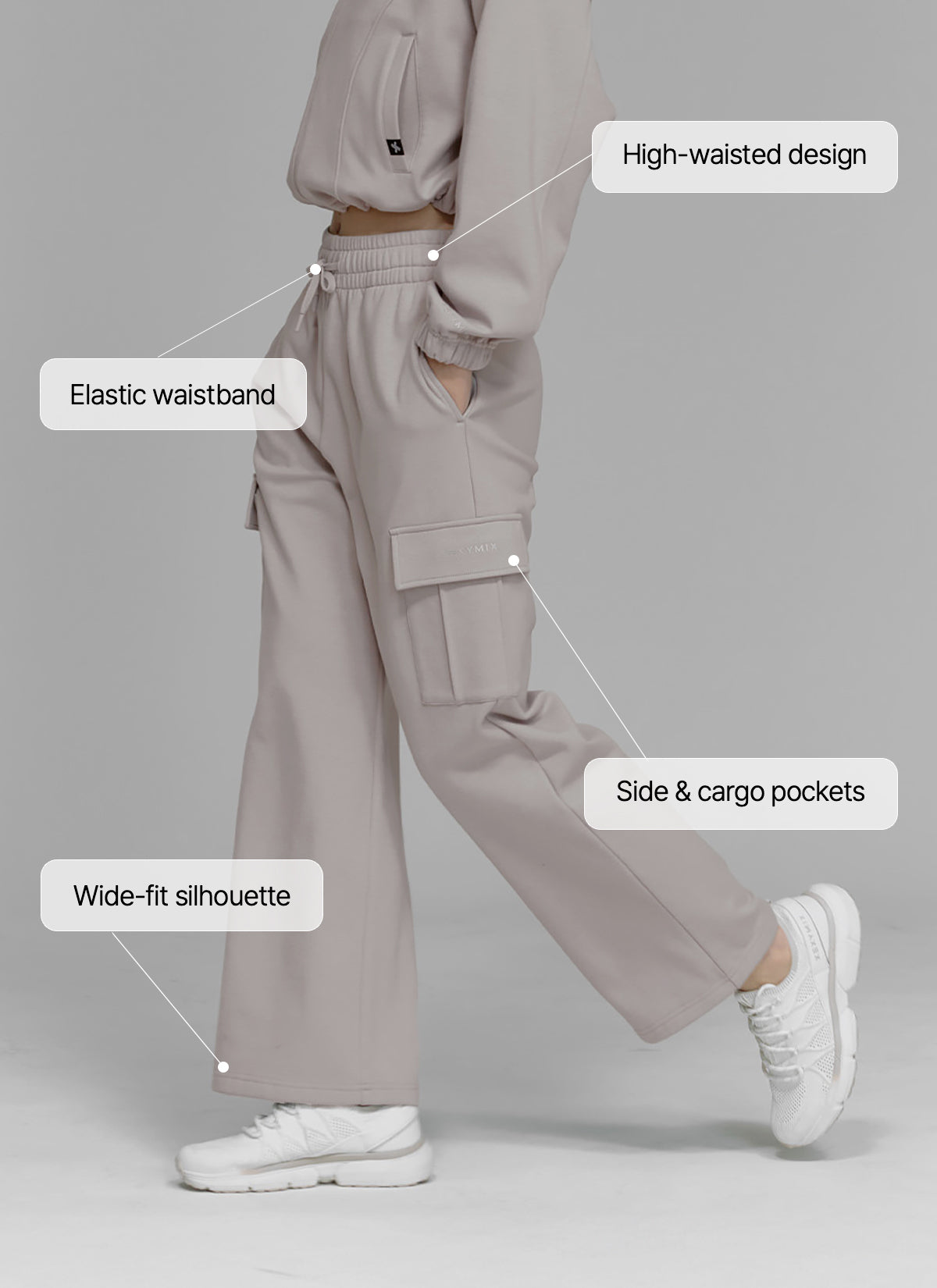 Cotton Fluffy Cargo Wide Pants