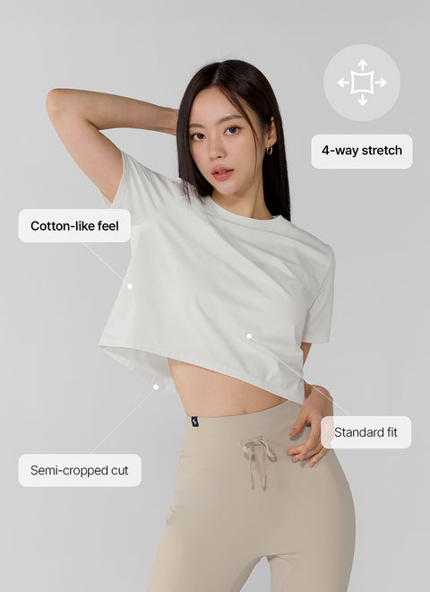 Basic Stretch Cropped T-shirts