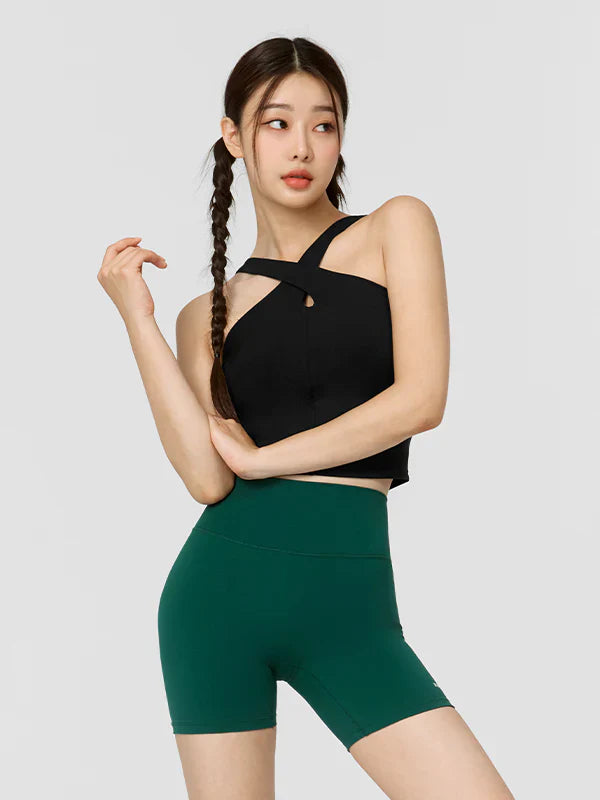 Comfort Fine Cross Neck Crop Top