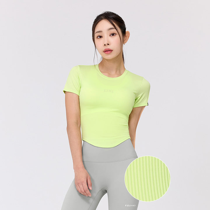 Ribbed Round Crop Short Sleeve