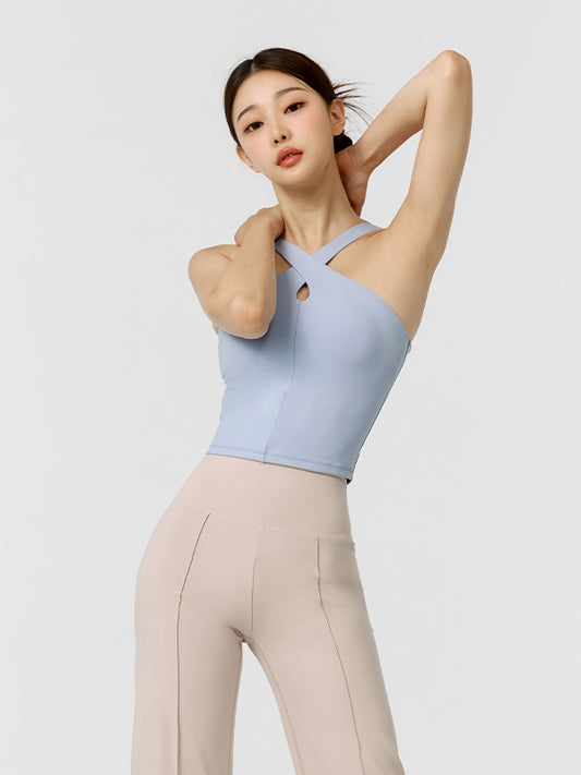 Comfort Fine Cross Neck Cropped Top