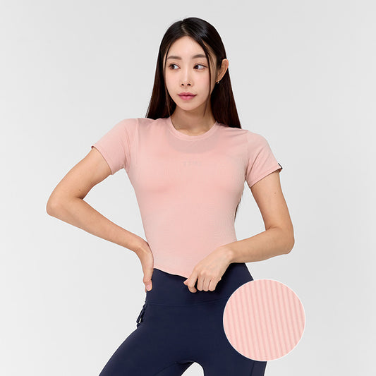 Ribbed Round Crop Short Sleeve