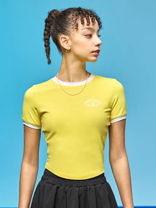 Color point crop T-shirt