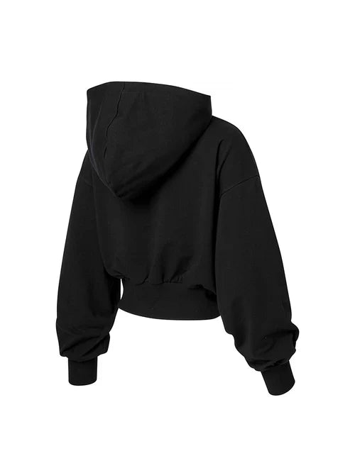 Smooth Touch Crop Hoodie zip-up