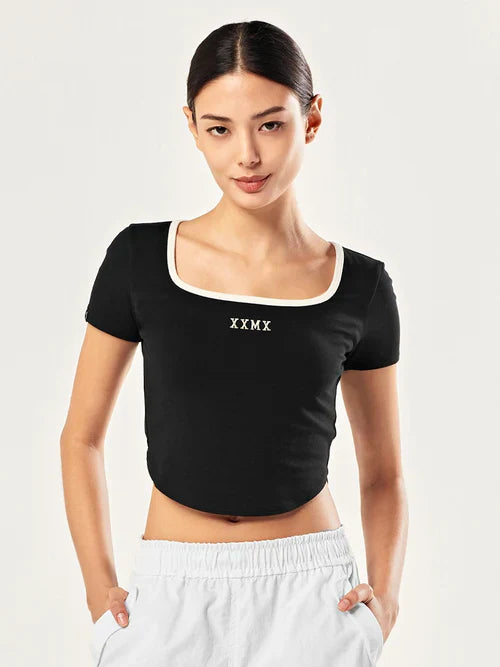 Kelly Square Neck Crop Short Sleeve