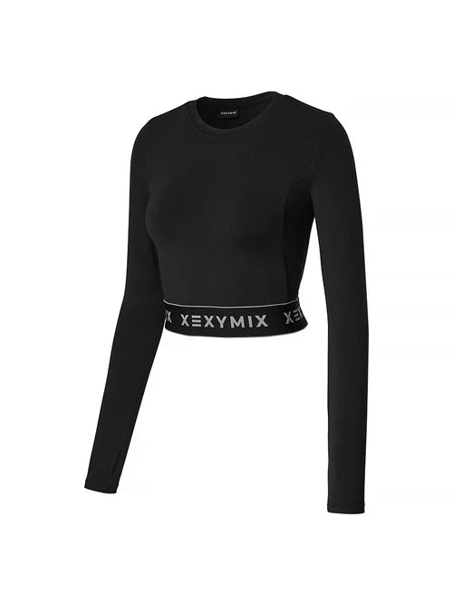 Logo Banding Crop Long Sleeve