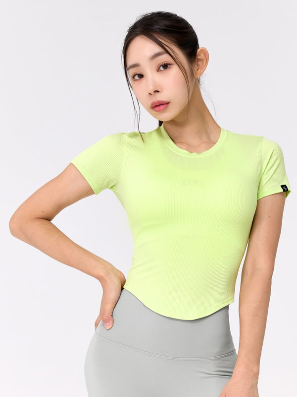 Ribbed Round Crop Short Sleeve